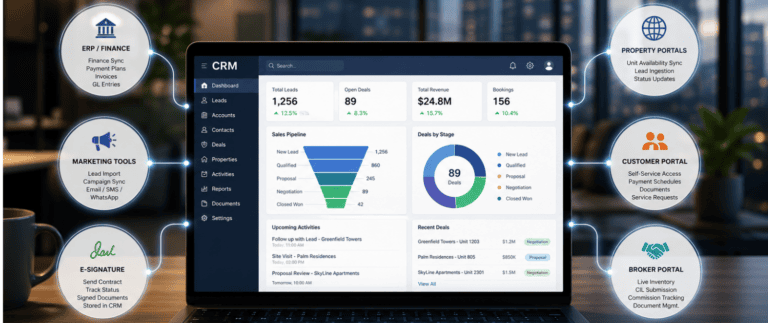 How to Integrate Your Real Estate CRM with ERP, Portals, and Marketing Tools